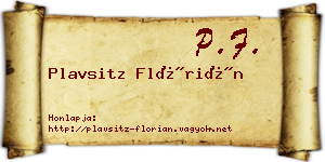 Plavsitz Flórián névjegykártya